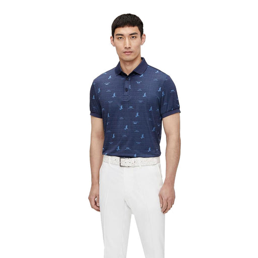 J. Lindeberg Jay Amer Fit Ocean Blue Men Golf Polo –